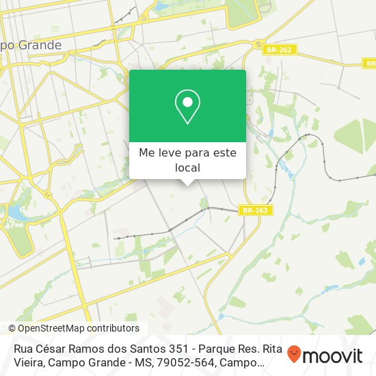 Rua César Ramos dos Santos 351 - Parque Res. Rita Vieira, Campo Grande - MS, 79052-564 mapa