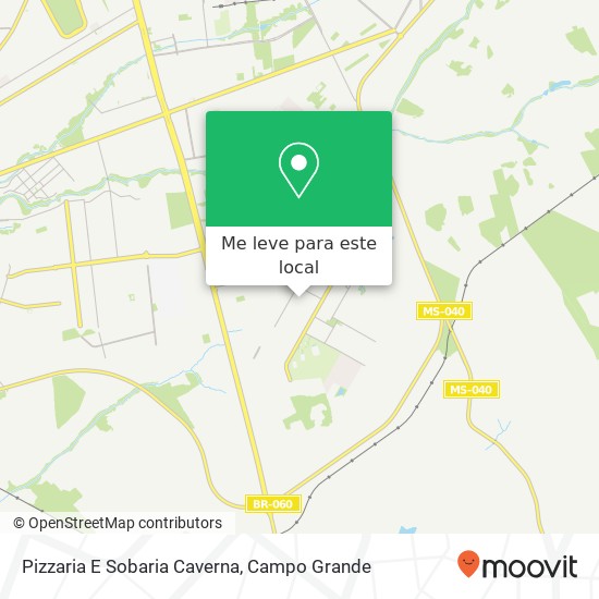 Pizzaria E Sobaria Caverna, Rua Palmácia, 729 Moreninha Campo Grande-MS 79065-139 mapa