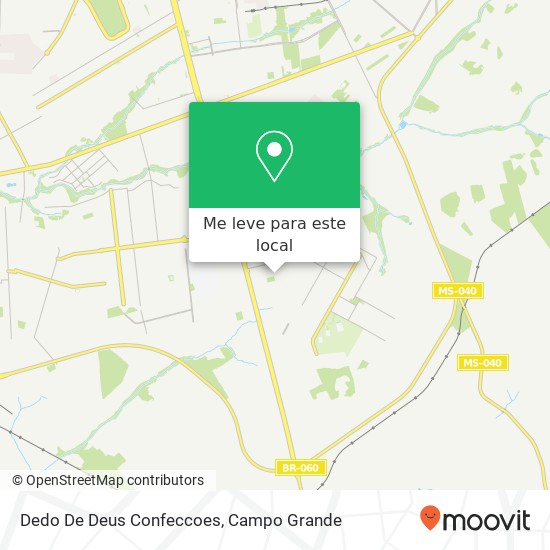 Dedo De Deus Confeccoes, Rua Minas Novas, 705 Moreninha Campo Grande-MS 79064-370 mapa