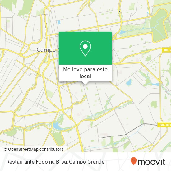 Restaurante Fogo na Brsa, Rua Quintino Bocaiúva TV Morena Campo Grande-MS 79050-112 mapa