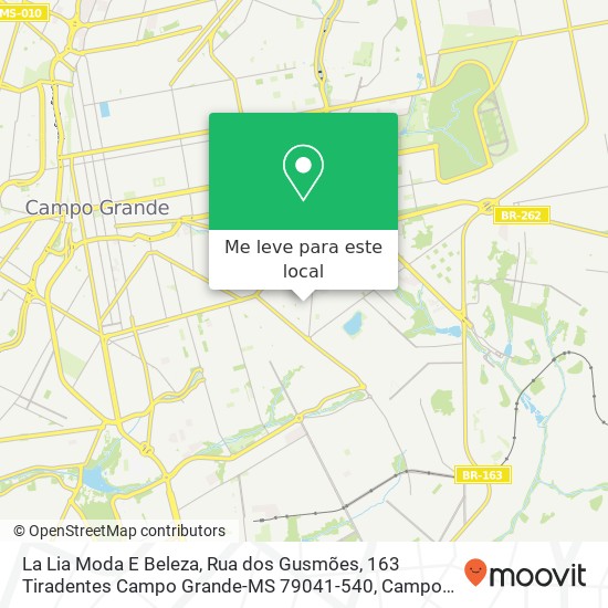 La Lia Moda E Beleza, Rua dos Gusmões, 163 Tiradentes Campo Grande-MS 79041-540 mapa