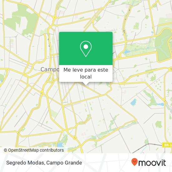 Segredo Modas, Avenida Rodolfo José Pinho, 601 Itanhangá Campo Grande-MS 79004-690 mapa