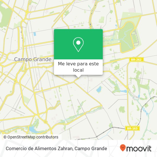 Comercio de Alimentos Zahran, Avenida Eduardo Elias Zahran, 2938 Tiradentes Campo Grande-MS mapa