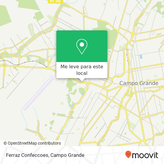 Ferraz Confeccoes, Avenida Duque de Caxias, 2110 Santo Antonio Campo Grande-MS 79101-000 mapa