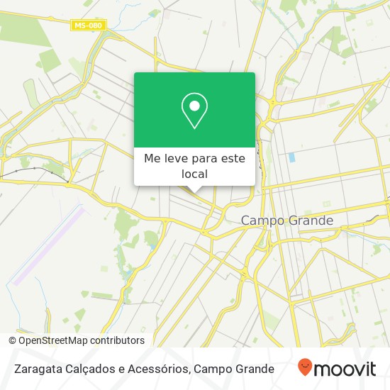 Zaragata Calçados e Acessórios, Avenida Júlio de Castilho Sobrinho Campo Grande-MS 79110-050 mapa