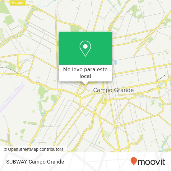 SUBWAY, Avenida Júlio de Castilho, 16 Planalto Campo Grande-MS 79009-095 mapa