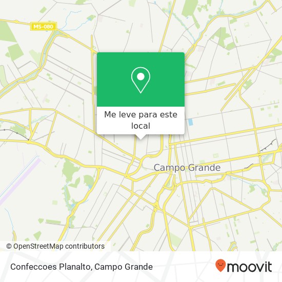 Confeccoes Planalto, Rua Dom Pedro II, 224 Planalto Campo Grande-MS 79009-420 mapa