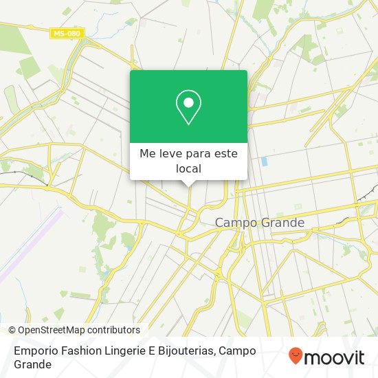 Emporio Fashion Lingerie E Bijouterias, Avenida Tamandaré, 485 Sobrinho Campo Grande-MS 79009-790 mapa