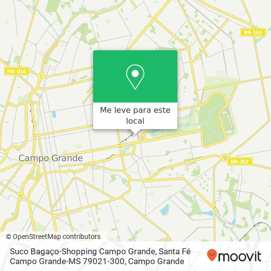 Suco Bagaço-Shopping Campo Grande, Santa Fé Campo Grande-MS 79021-300 mapa