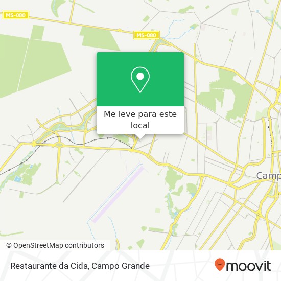 Restaurante da Cida, Rua dos Guaranis Santo Antonio Campo Grande-MS 79102-070 mapa