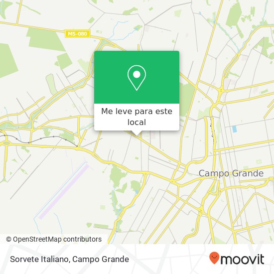 Sorvete Italiano, Avenida Júlio de Castilho Santo Amaro Campo Grande-MS 79009-095 mapa