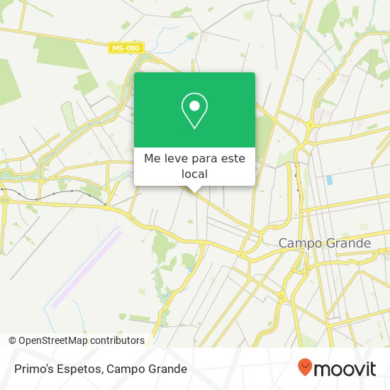 Primo's Espetos, Avenida Júlio de Castilho Santo Antonio Campo Grande-MS mapa