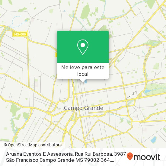 Aruana Eventos E Assessoria, Rua Rui Barbosa, 3987 São Francisco Campo Grande-MS 79002-364 mapa