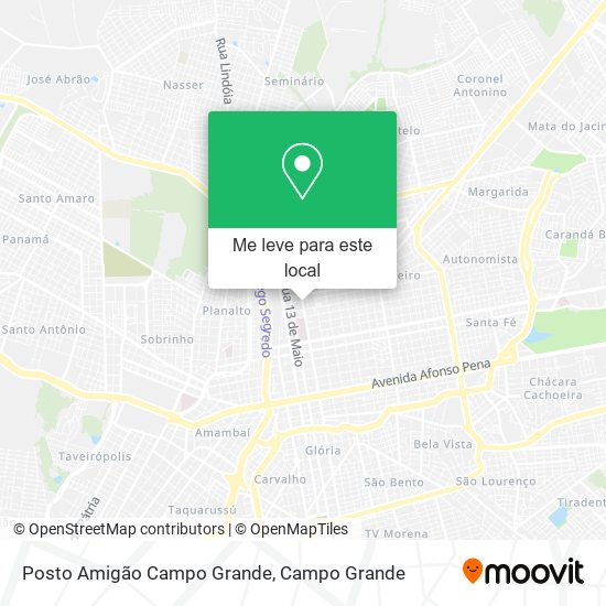 Posto Amigão Campo Grande mapa