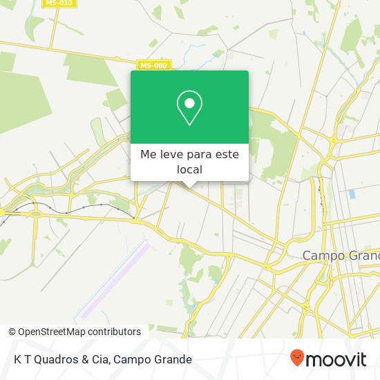 K T Quadros & Cia, Avenida Júlio de Castilho, 2818 Santo Amaro Campo Grande-MS mapa