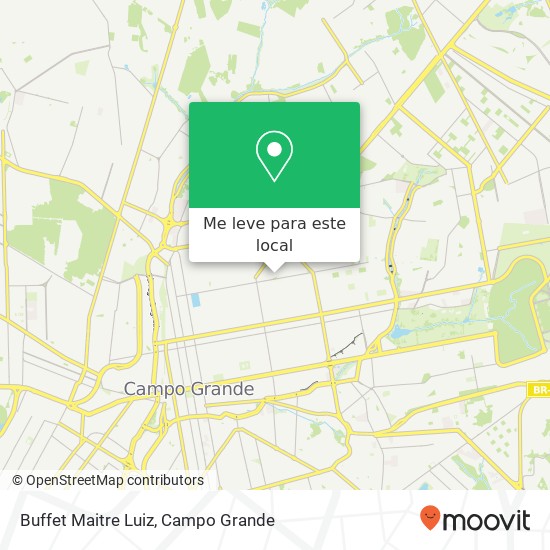 Buffet Maitre Luiz, Rua Antônio Mena Gonçalves, 27 Cruzeiro Campo Grande-MS 79022-320 mapa