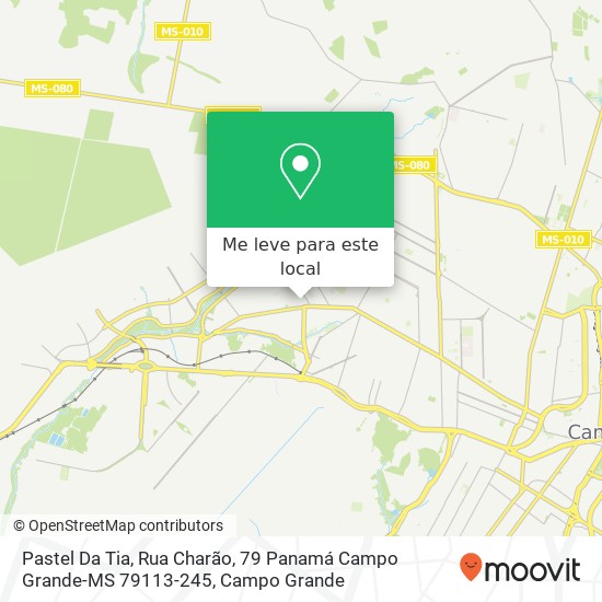 Pastel Da Tia, Rua Charão, 79 Panamá Campo Grande-MS 79113-245 mapa