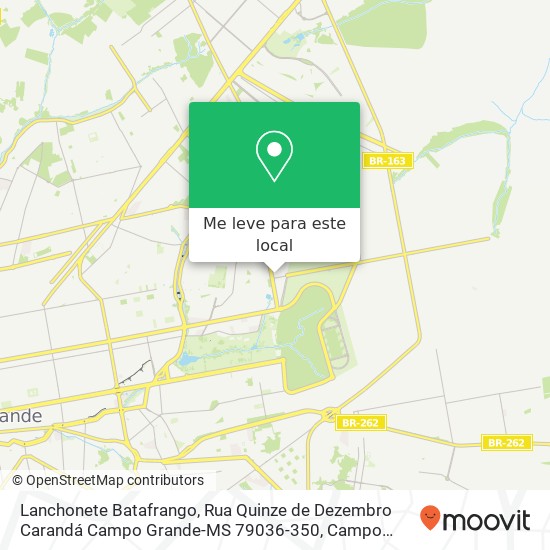 Lanchonete Batafrango, Rua Quinze de Dezembro Carandá Campo Grande-MS 79036-350 mapa