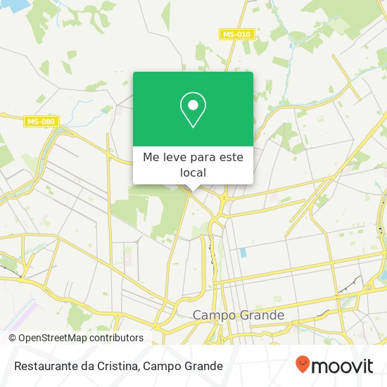 Restaurante da Cristina, Rua Passos, 50 São Francisco Campo Grande-MS 79118-010 mapa