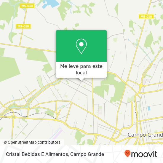 Cristal Bebidas E Alimentos, Rua Yokoama, 1364 Santo Amaro Campo Grande-MS 79112-260 mapa