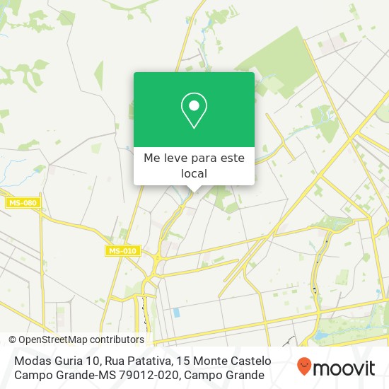 Modas Guria 10, Rua Patativa, 15 Monte Castelo Campo Grande-MS 79012-020 mapa