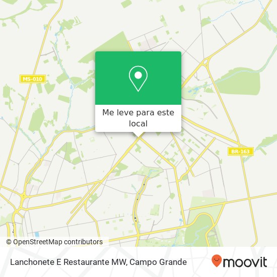 Lanchonete E Restaurante MW, Avenida Coronel Antonino Coronel Antonino Campo Grande-MS mapa