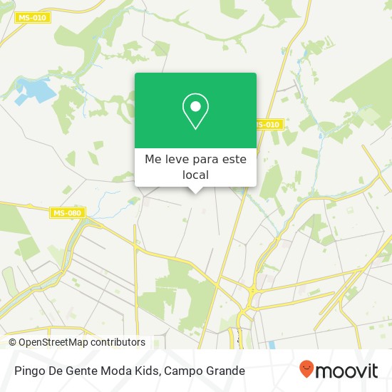 Pingo De Gente Moda Kids, Rua Antônio de Morais Ribeiro, 1101 Nasser Campo Grande-MS 79117-270 mapa