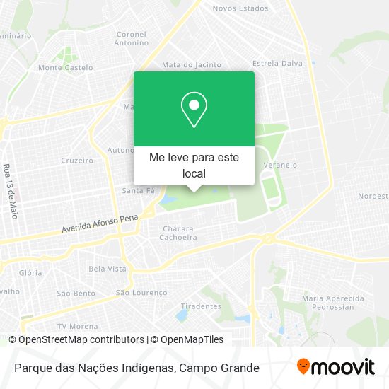 Parque das Nações Indígenas mapa