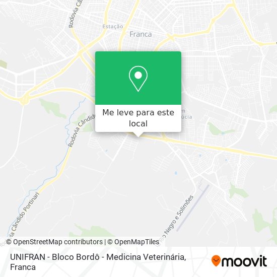 UNIFRAN - Bloco Bordô - Medicina Veterinária mapa
