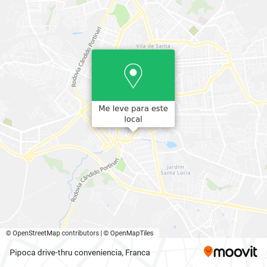 Pipoca drive-thru conveniencia mapa
