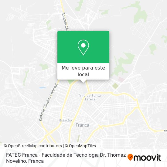 FATEC Franca - Faculdade de Tecnologia  Dr. Thomaz Novelino mapa