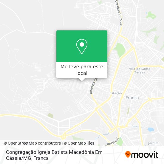 Congregação Igreja Batista Macedônia Em Cássia / MG mapa