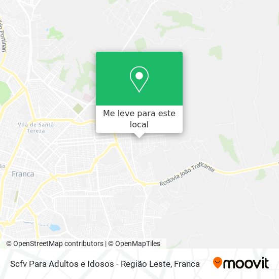 Scfv Para Adultos e Idosos - Região Leste mapa