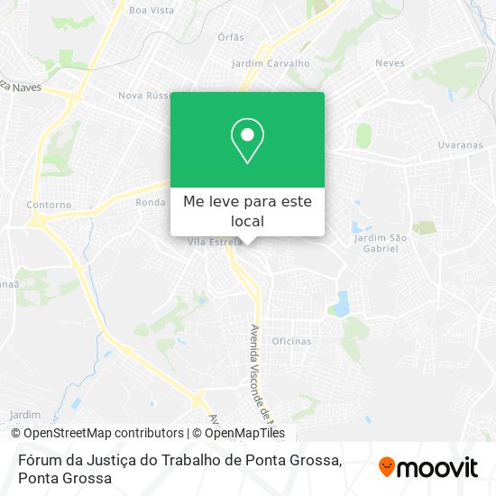 Fórum da Justiça do Trabalho de Ponta Grossa mapa