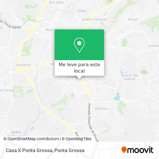 Casa X Ponta Grossa mapa