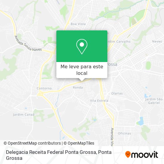 Delegacia Receita Federal Ponta Grossa mapa