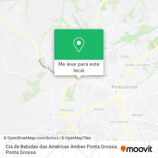 Cia de Bebidas das Américas Ambev Ponta Grossa mapa