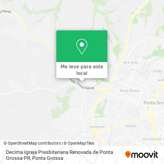 Decima Igreja Presbiteriana Renovada de Ponta Grossa-PR mapa