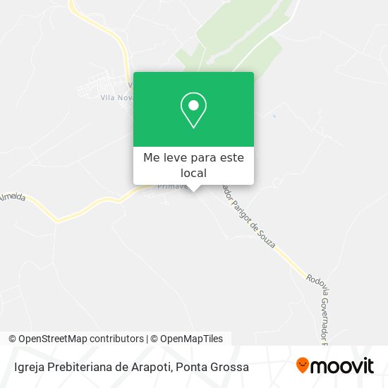 Igreja Prebiteriana de Arapoti mapa