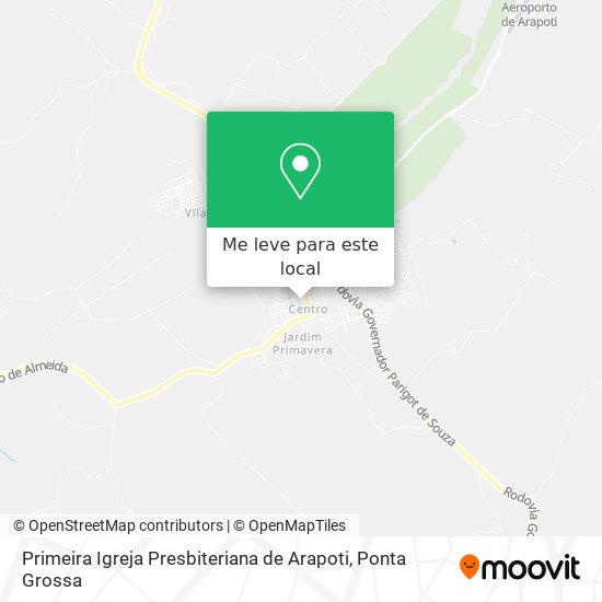Primeira Igreja Presbiteriana de Arapoti mapa