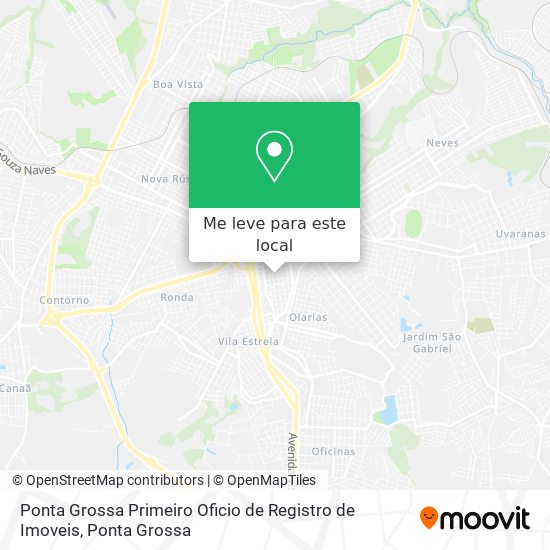 Ponta Grossa Primeiro Oficio de Registro de Imoveis mapa
