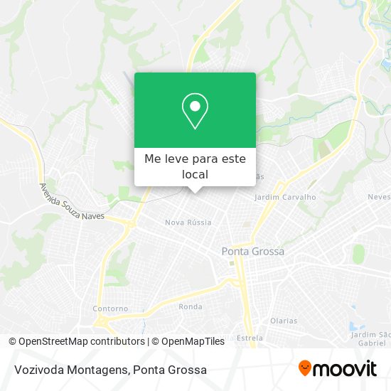 Vozivoda Montagens mapa