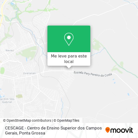 CESCAGE - Centro de Ensino Superior dos Campos Gerais mapa