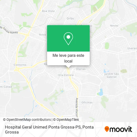 Hospital Geral Unimed Ponta Grossa-PS mapa