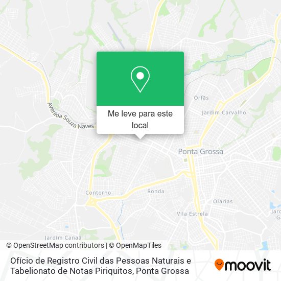 Ofício de Registro Civil das Pessoas Naturais e Tabelionato de Notas Piriquitos mapa