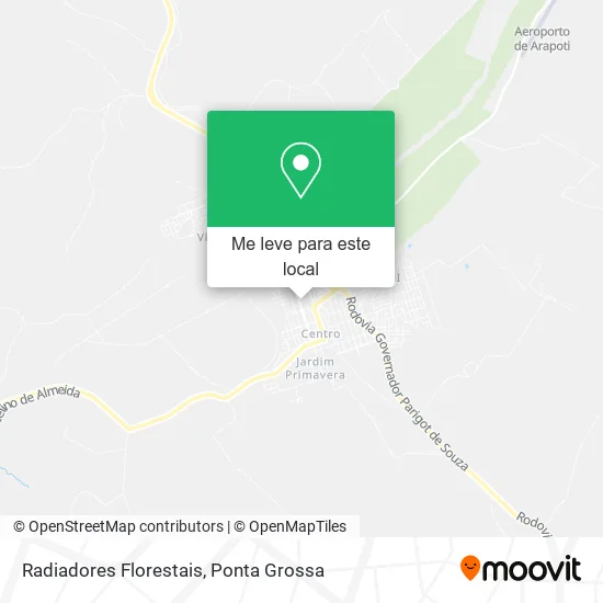 Radiadores Florestais mapa