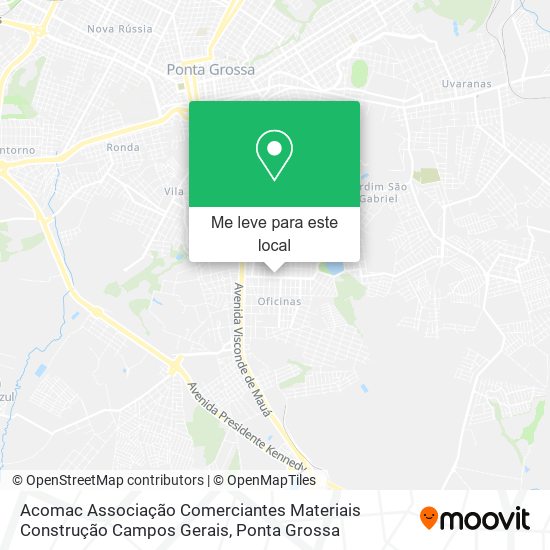 Acomac Associação Comerciantes Materiais Construção Campos Gerais mapa