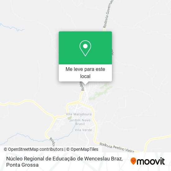 Núcleo Regional de Educação de Wenceslau Braz mapa