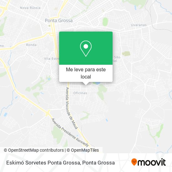 Eskimó Sorvetes Ponta Grossa mapa