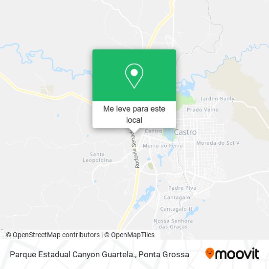 Parque Estadual Canyon Guartela. mapa